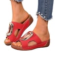 thumbnail image 1 of Dakaela Orthopedic Wedge Sandals for Women 2026 Open Toe Wide Width Comfortable Platform Summer Beach Vacation Slides Shoes Size 6-10 Red, 1 of 9