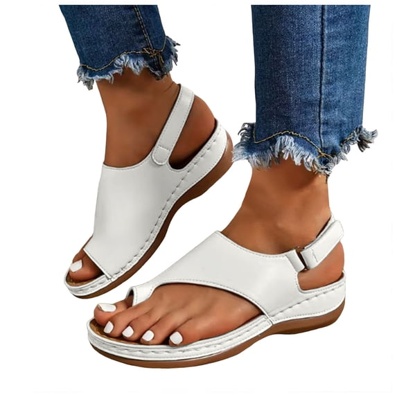 Dakaela Orthopedic Wedge Sandals for Women Comfortable Walking Dressy Slides 2026 Ladies Platform Slingback Casual Shoes Indoor Outdoor White 8