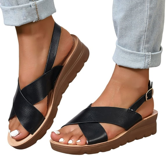 Dakaela Orthopedic Wedge Sandals for Women Dressy Summer Comfortable Walking Espadrilles Casual Shoes
