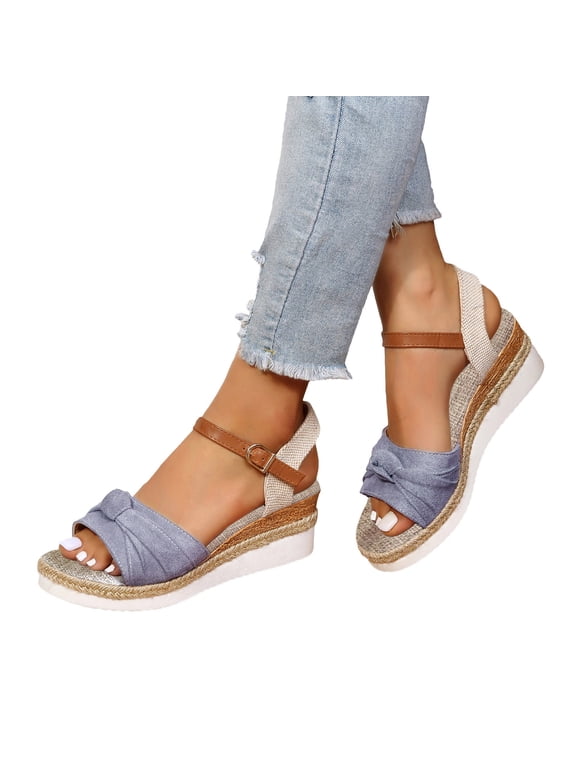 Orthopedic Wedge Sandals for Women Dressy Summer Platform Espadrilles Walking Shoes Sizes 6-9