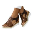 thumbnail image 1 of Dakaela Orthopedic Wedge Sandals for Women Dressy Walking Sandal Summer Platform Beach Shoes Brown 8, 1 of 7
