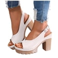 thumbnail image 1 of Dakaela Platform Heeled Sandals for Women with Adjustable Slingback Strap Open Toe Dressy Summer Vacation Beach Wedges Size 6-10 White, 1 of 7