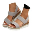 thumbnail image 1 of Dakaela Platform Sandals Women Espadrille Wedge Walking Shoes Comfortable Ankle Strap Summer Sandal, 1 of 7