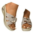 thumbnail image 1 of Dakaela Women's Arch Support Slide Sandals Orthopedic Slip on Wedge Sandal Summer Beach Dressy Shoes, 1 of 7