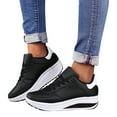 thumbnail image 1 of Dakaela Platform Sneakers for Women Air Cushion Walking Running Shoes Orthopedic Slip on Wedges Black 8.5, 1 of 6