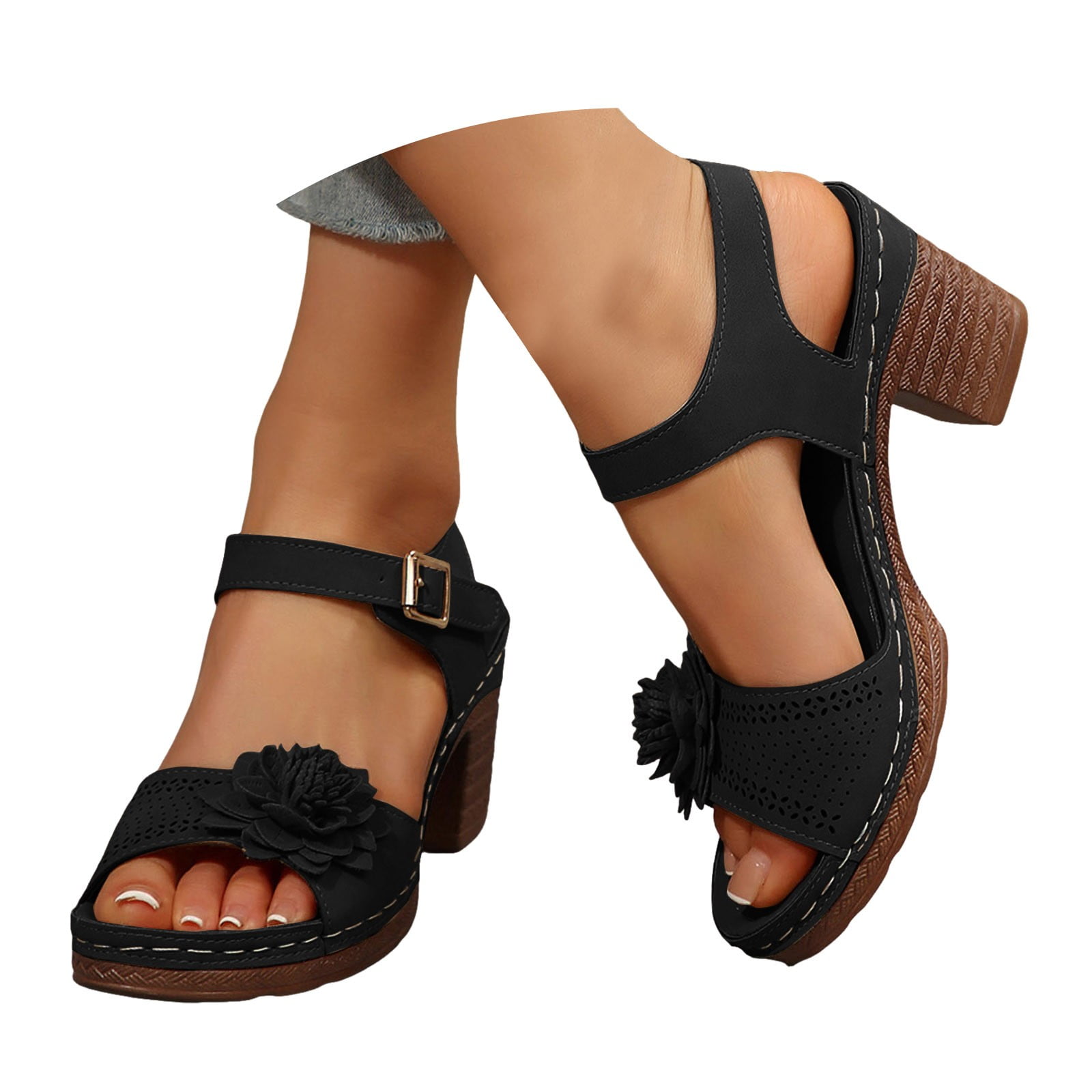 Women's Orthopedic Platform Wedge Sandals - Arch Support Closed Toe Ankle Strap Espadrilles For Summer