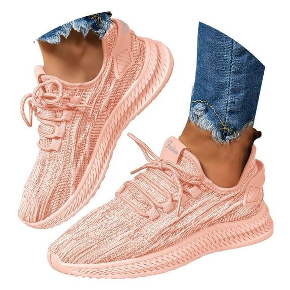 Dakaela Running Shoes for Women Mesh Walking Tennis Shoes Non Slip Gym Workout Fashion Sneakers Pink 7.5