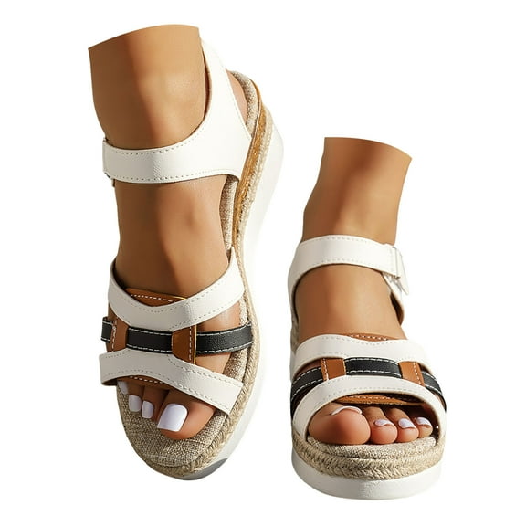 Dakaela Sandals Womens Summer Dressy Platform Shoes Strappy Gladiator Open Toe Wedge Slip on Sandal