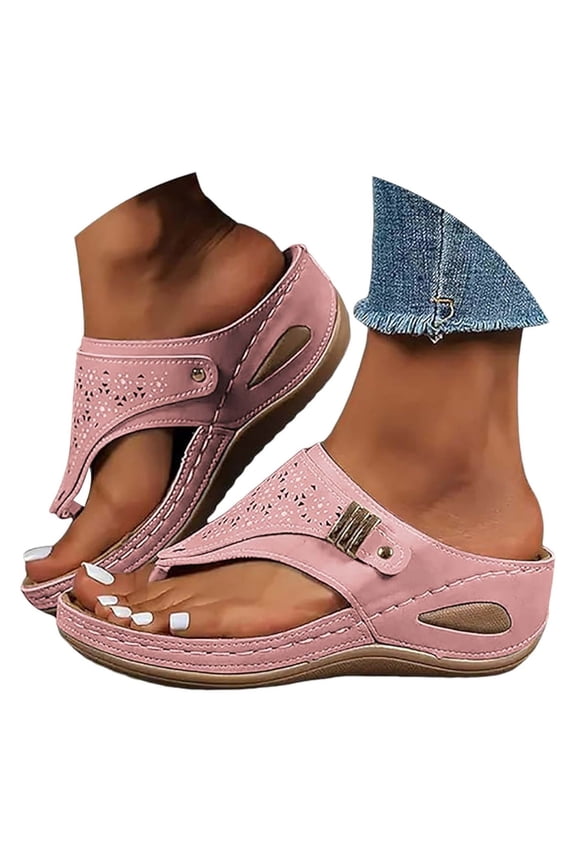 Sandals for Women 2025 Orthopedic Wedge Summer Shoes Arch Support Casual Dressy Flip Flops