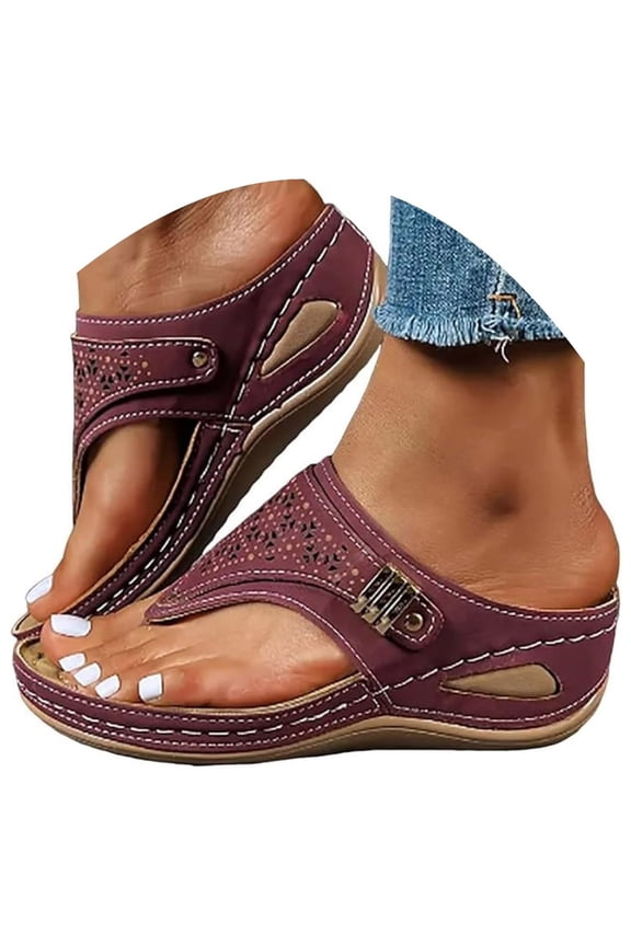 Sandals for Women 2025 Orthopedic Wedge Summer Shoes Arch Support Casual Dressy Flip Flops