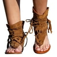 thumbnail image 1 of Dakaela Sandals for Women Dressy Summer Thong Flip Flops Western Cowboy Walking Ankle Flats Shoes, 1 of 6