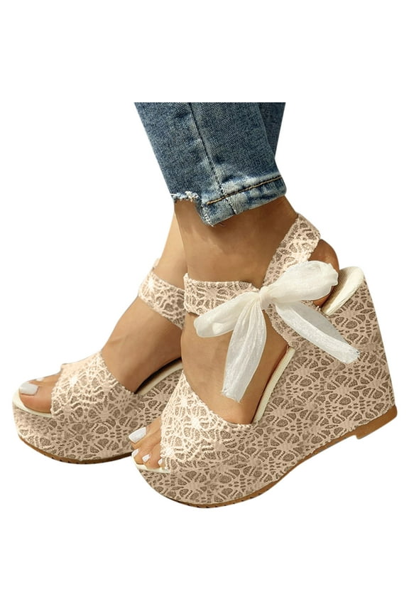 Sandals for Women Wedge Heels Espadrilles Platform Casual Shoes Comfortable Summer Dress Sandal