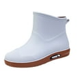 thumbnail image 1 of Dakaela Short Rain Boots for Women Waterproof Garden Shoes Chelsea Rainboots Slip on Booties Grey 8, 1 of 4