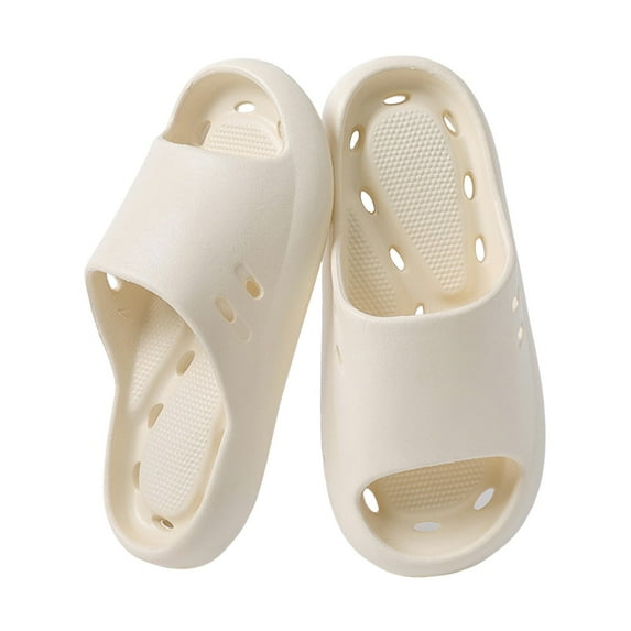 Dakaela Shower Shoes for Women Men Anti Slip Slide Sandals Quick Drying Bathroom Slippers White 7.5