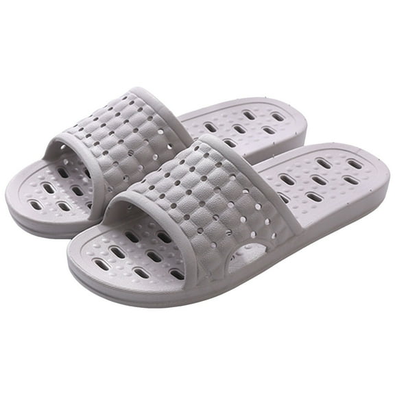 Dakaela Shower Shoes for Women Quick Dry Bathroom Slippers Pool Slide Sandals with Drain Holes Grey 8