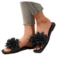 thumbnail image 1 of Dakaela Slide Sandals for Women Flower Square Open Toe Summer Slippers Beach Vacation Casual Flat Shoes, 1 of 7