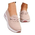 thumbnail image 1 of Dakaela Slip on Sneakers Women Orthopedic Low Top Walking Shoes Breathable Mesh Knitted Arch Support Non-Slip Casual Shoes Pink 8, 1 of 7