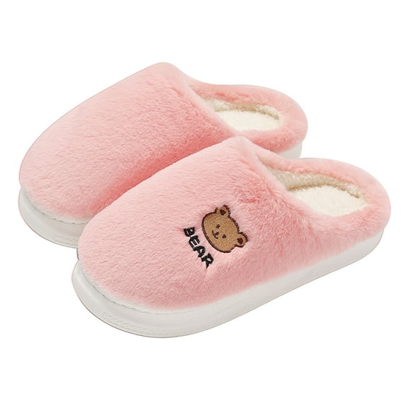Dakaela Slipper House Slippers for Women Men Plush Fuzzy Bedroom Shoes Indoor Couple Slip on Slides