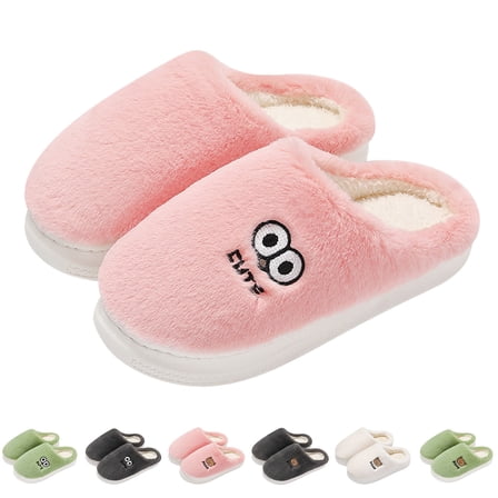 Dakaela Slipper House Slippers for Women Men Plush Fuzzy Bedroom Shoes Indoor Couple Slip on Slides