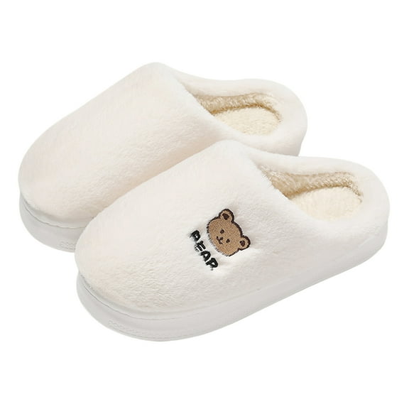 Dakaela Slipper House Slippers for Women Men Plush Fuzzy Bedroom Shoes Indoor Couple Slip on Slides