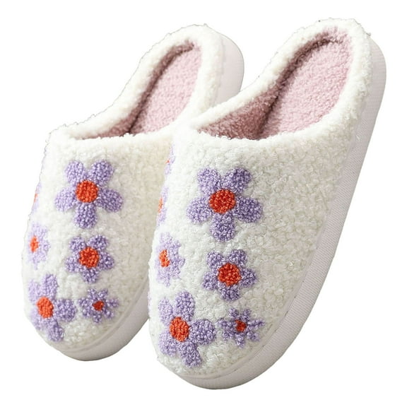 Dakaela Slippers for Women Men Winter Fluffy Plush House Shoes Cute Warm Indoor Outdoor Slip on Slides