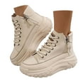 thumbnail image 1 of Dakaela Sneakers for Women Lace up High Top Running Tennis Shoes Non Slip Platform Casual Shoes Khaki 6.5, 1 of 8