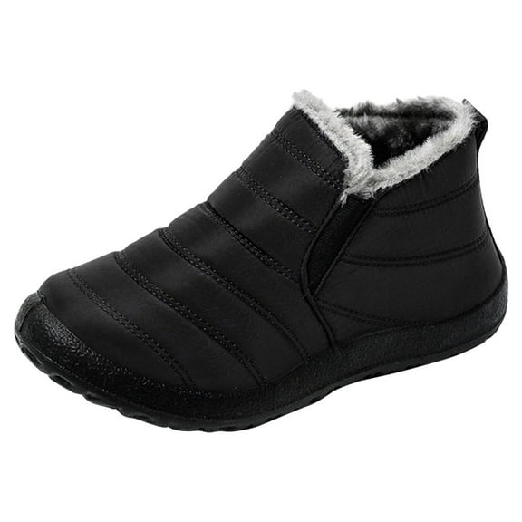 Dakaela Snow Boots for Women Waterproof Fleece Lined Ankle Booties Casual Slip on Walking Shoes