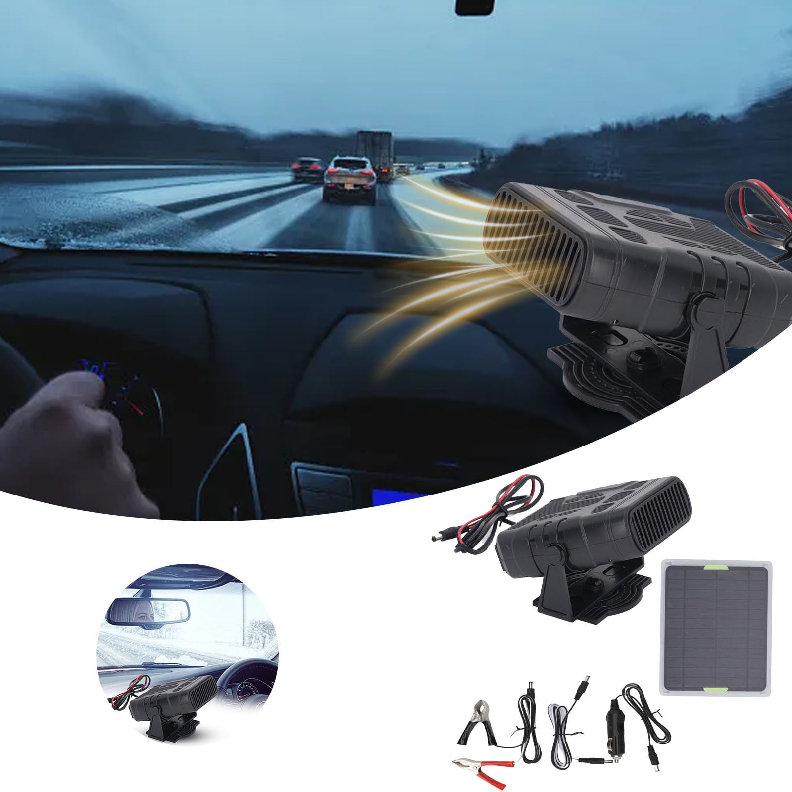 Dakaela Solar Powered Heater for Car Outdoor Space Heater Portable Hot ...