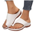 thumbnail image 1 of Dakaela Summer Flat Sandals for Women Comfortable Orthopedic Walking Dressy Slides 2026 Ladies Arch Support Casual Flip Flops Indoor Outdoor White Size 7.5, 1 of 7