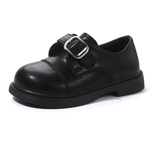 Dakaela Toddler Boys Girls Dress Shoes Little Kids School Uniform Formal Casual Oxfords Round Toe Slip on Wedding Party Loafers Flats Black 1