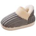 thumbnail image 1 of Dakaela Toddler Boys Girls House Slippers Kids Cozy Corduroy Plush Fuzzy Winter Shoes Memory Foam Indoor Outdoor Warm Walking Shoes Grey 8, 1 of 8