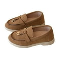 thumbnail image 1 of Dakaela Toddler Boys Girls Loafers Little Kids Slip on Oxford Dress Flats Casual Boat Walking Shoes School Uniform Moccasin 6 10 12 18 Months 3T 4T 5T Brown Size 6.5, 1 of 7