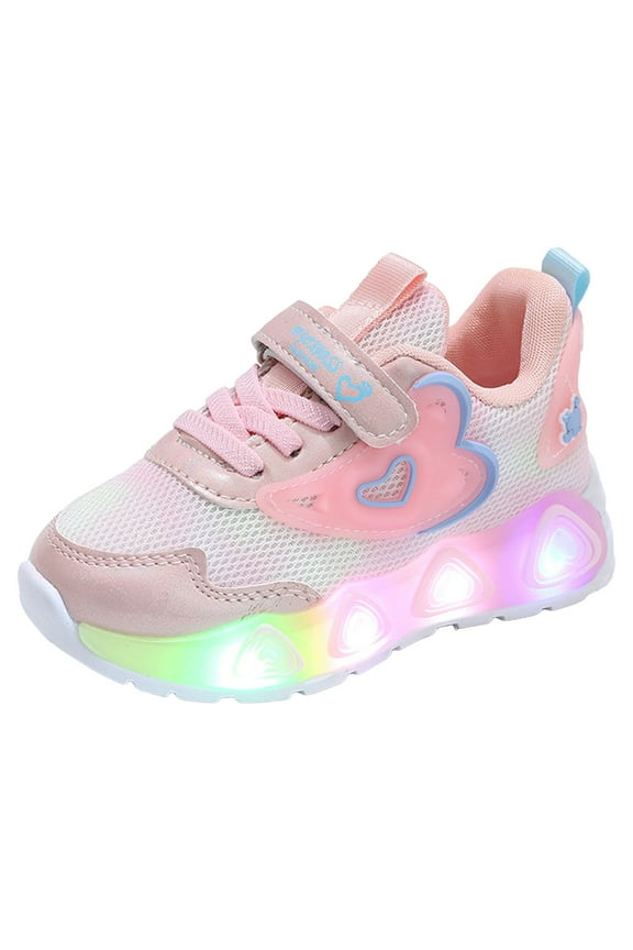 Toddler Light up Shoes Boys Girls LED Tennis Sneakers Kids Breathable Luminous Running Shoes