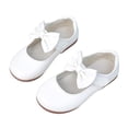 thumbnail image 1 of Dakaela Toddler Little Girls Dress Shoes Bowknot Flower Mary Jane Flats Wedding Party Kids Princess Loafers with Hook and Loop White 9.5, 1 of 5