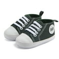 thumbnail image 1 of Dakaela Unisex Baby Boys Girls Canvas Shoes Newborn Non Slip High Top Sneakers Infant Flat Loafers Toddler First Walkers Shoes Green, 1 of 5