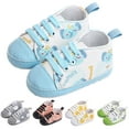 thumbnail image 1 of Dakaela Unisex Baby Boys Girls Shoes Newborn Infant Anti Slip Canvas Sneakers Toddler First Walkers Crib Shoes Blue Size 3.5, 1 of 8