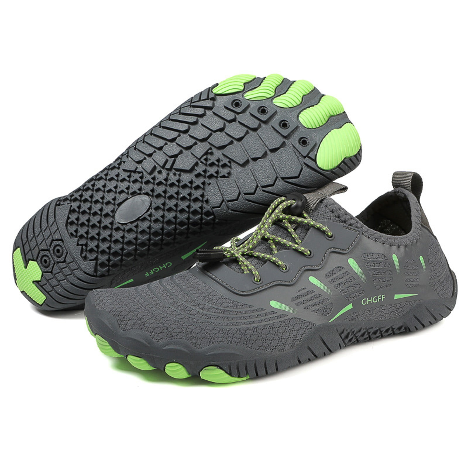 Dakaela Unisex Mens Womens Hiking Water Shoes Quick Dry Barefoot Aqua Sneakers for Swim Beach Gray 10.5