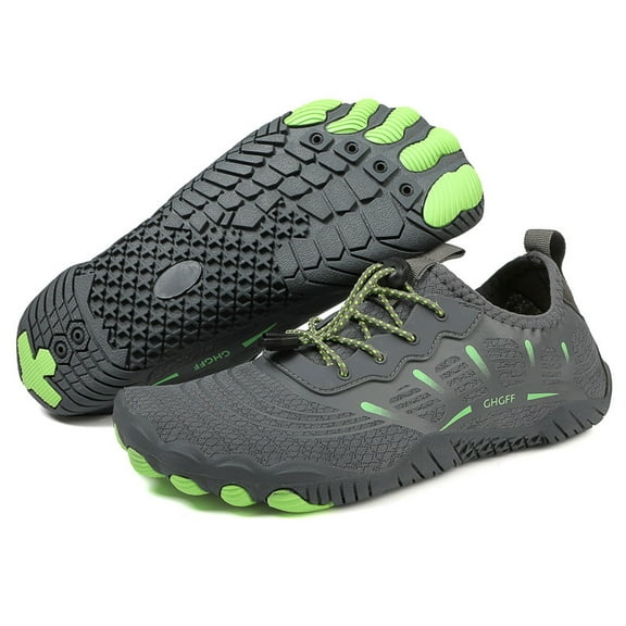 Dakaela Unisex Mens Womens Hiking Water Shoes Quick Dry Barefoot Aqua Sneakers for Swim Beach Gray 7
