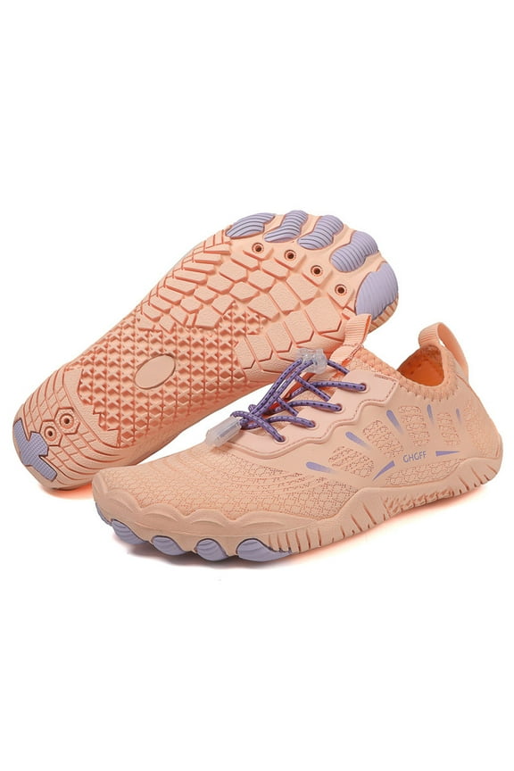 Unisex Mens Womens Hiking Water Shoes Quick Dry Barefoot Aqua Sneakers for Swim Beach Pink 6