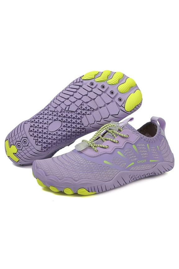 Unisex Mens Womens Hiking Water Shoes Quick Dry Barefoot Aqua Sneakers for Swim Beach Purple 9
