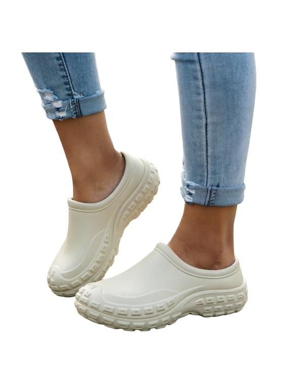 Unisex Non Slip Work Chef Shoes for Women Men Waterproof Closed Toe Kitchen Clogs Food Service Garden Nurse Garden Shoe Size 6-11