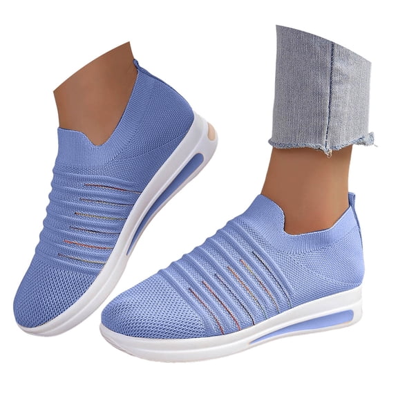Dakaela Walking Shoes Women Casual Sock Sneakers Lightweight Comfy Mesh Knit Running Tennis Flats