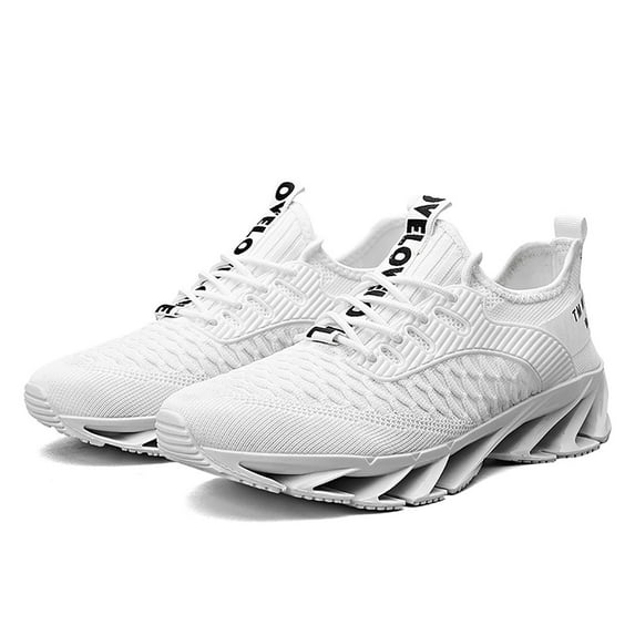 Dakaela Walking Shoes for Men Women Slip on Running Sneakers for Athletic Workout Gym Jogging White 9.5