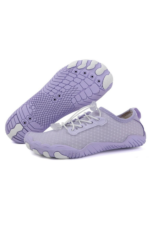 Water Shoes Men Women Adult Quick Dry Aqua Sock Barefoot Sneakers for Hiking Riding Purple 8.5