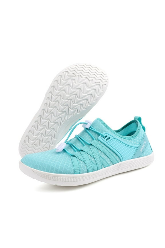 Water Shoes for Women Men Swim Beach Pool River Aqua Quick Dry Breathable Flat Sneakers Green 6.5