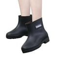 thumbnail image 1 of Dakaela Waterproof Rain Boots for Women Low Heels Ankle Short Booties Chelsea Garden Shoes Black 6.5, 1 of 6