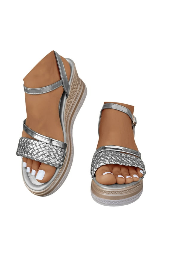 Wedge Sandals for Women Comfortable Dressy Platform Espadrilles Ankle Strap Summer Walking Shoes