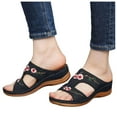 thumbnail image 1 of Dakaela Wedge Sandals for Women Comfortable Dressy Slip on Flower Shoes Casual Platform Walking Slides, 1 of 6