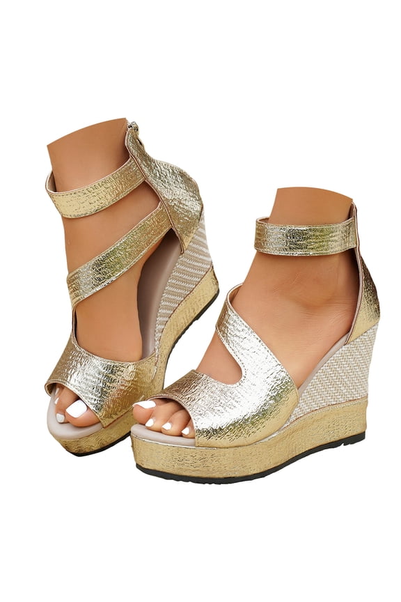 Wedge Sandals for Women Platform Espadrille Ankle Strap Suede Dressy Summer High Heels Shoes