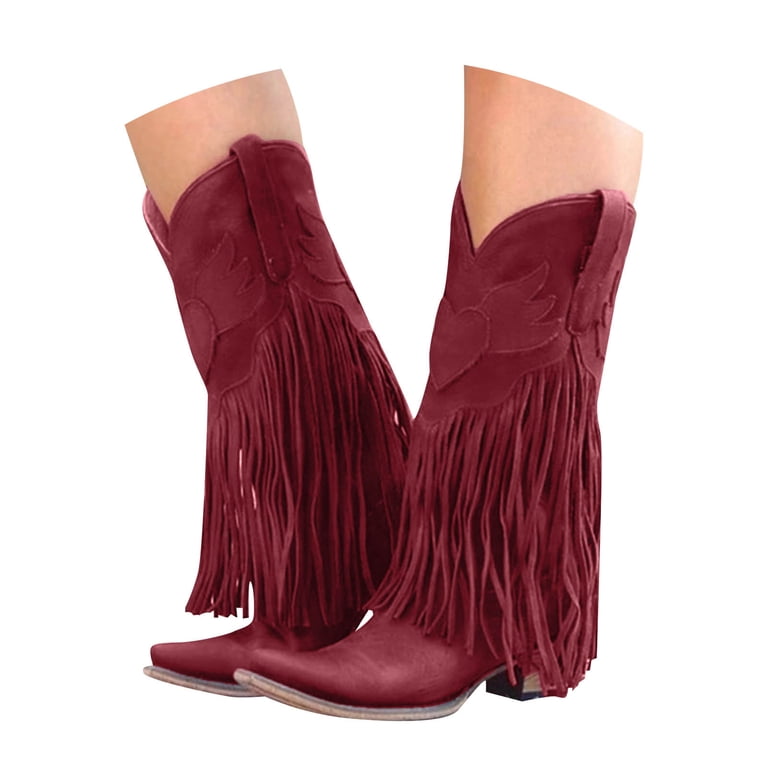 Dakaela Western Knee High Boots for Women Fringe Cowboy Long Boot Tassel Winter Cowgirl Dress Shoes - Walmart.com Dakaela Western Knee High Boots for Women Fringe Cowboy Long Boot Tassel Winter Cowgirl Dress Shoes - Walmart.com